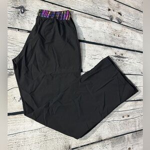 Stylish Black Joggers with Vibrant Waistband Size M